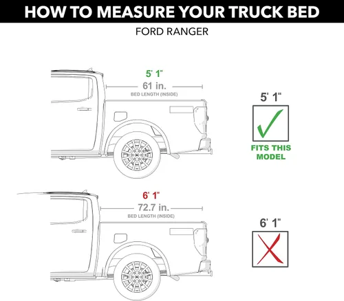Vista 2 de RealTruck BAK Revolver X2 - Cubierta Tonneau rígida para caja de camioneta 39332 Se adapta a Ford Ranger 2019-2023 5 pies 1 pulgada caja