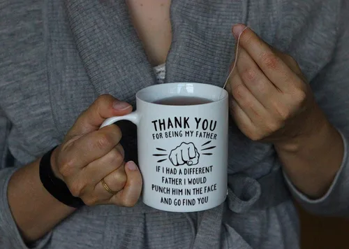 Vista 6 de DQG CVT Taza de café divertida con texto en inglés «Best Dad Mug – Thank You for Being My Father – Día del Padre para papá y esposo, ideas únicas