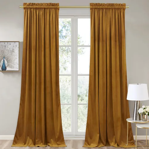 Vista 41 de StangH Cortinas de terciopelo rojo de 42 x 84 pulgadas de lujo, con aislamiento térmico, divisores de habitación, decoración navideña del hogar
