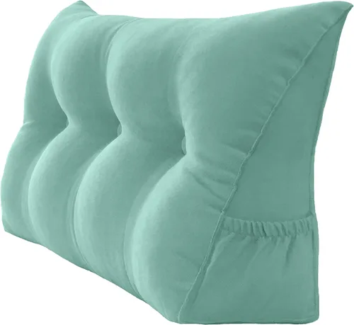 Vista 49 de Peachwell Almohada triangular de lectura para reposo en cama, cojín de refuerzo grande para cabecero, respaldo, almohada de cuña con funda extraíble