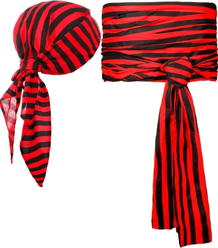 Vista 8 de SATINIOR Halloween Pirate Accessories Bandana Belt Costume