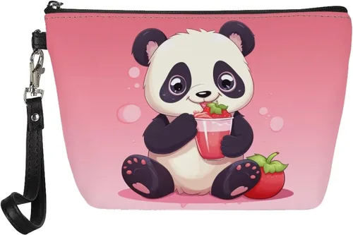 Vista 15 de Upetstory Bolsa de maquillaje de animales, bolso pequeño de cuero para cosméticos de viaje para niñas y mujeres, bolso de mano para lápiz labial