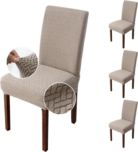 Vista 35 de Genina Fundas impermeables para sillas de comedor, cocina, fundas para sillas de comedor Parson (beige, 2 unidades)