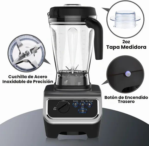 Vista 4 de iCucina Licuadora de 1500 W para cocina con programas de mezcla preestablecidos, licuadora de grado profesional resistente de 64 onzas para batidos