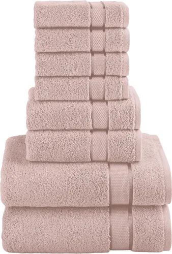Vista 33 de Elegant Comfort Juego de 8 toallas de algodón de alta calidad, incluye 4 toallas pequeñas, 2 toallas de mano y 2 toallas de baño, 100% algodón