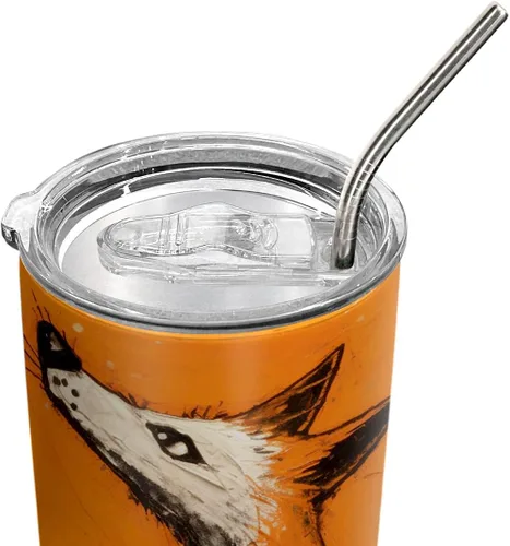 Vista 6 de Regalos de zorro de 20 onzas para los amantes de los zorros, regalos de café para los amantes del café, genial, divertido, lindo vaso de café