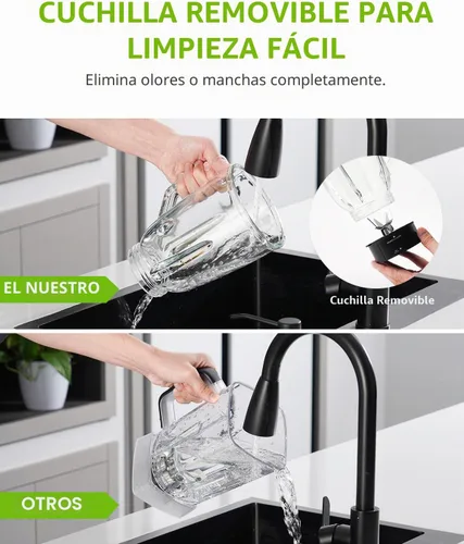 Vista 6 de GDOR Batidora de batido para cocina, licuadora de vidrio de 1200 W con combo de taza para llevar
