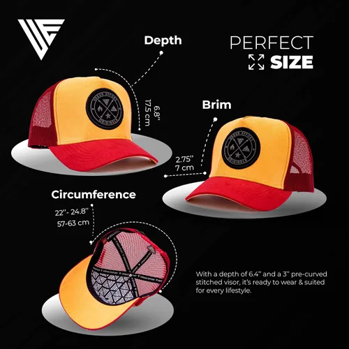 Vista 162 de Urban Effort Gorra trasera de malla, para hombres y mujeres, gorra de béisbol de 5 paneles, gran cierre a presión para caza y senderismo