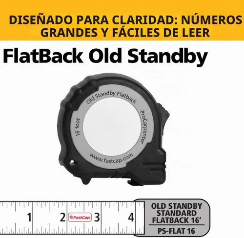 Vista 2 de FastCap PS-FLAT16 Cinta métrica estándar de respaldo plano Old Standby de 16 pies