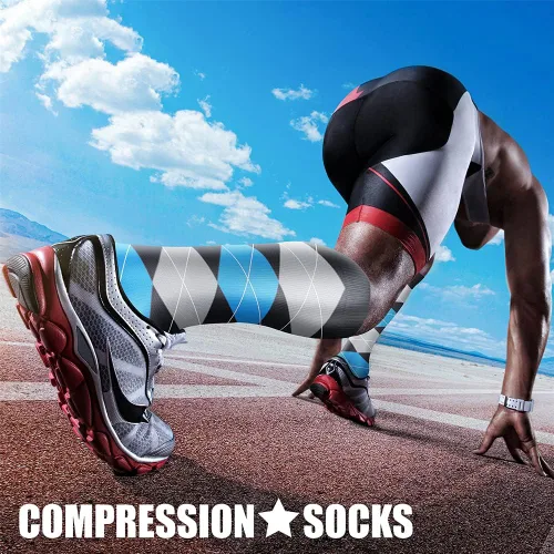 Vista 3 de CHARMKING - Calcetines de compresión para mujeres y hombres (3 pares), 15-20 mm Hg, el mejor apoyo para atletismo, running o ciclismo, mejora