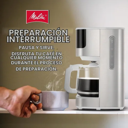 Vista 3 de Melitta Aroma Tocco Glass - Cafetera de goteo de 10 tazas, color blanco