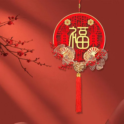 Vista 4 de Menolana Decoraciones de Año Nuevo Rojo Chino Lunar Año Nuevo Colgante para Casa Oficina Coche Colgando Decoraciones Buena Suerte