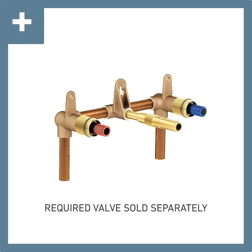 Vista 2 de Moen Voss T6906ORB - Kit de moldura de grifo de baño de dos manijas de bronce aceitado con dos manijas