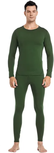 Vista 12 de PISIQI - Conjunto de ropa interior térmica para hombre, pantalones largos ultra suaves con forro polar, capa base, abrigado para invierno, adecuado