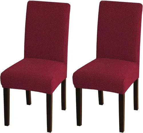 Vista 25 de Turquoize - Juego de 2 fundas elásticas para sillas de comedor, fundas lavables removibles para sillas de comedor, fundas de asiento para sillas