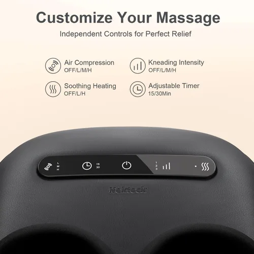 Vista 6 de Nekteck Masajeador de pies con calor [2026 actualizado], máquina eléctrica de masaje de pies Shiatsu para circulación, fascitis plantar