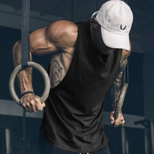 Vista 3 de COOFANDY Camiseta sin mangas de entrenamiento para hombre, paquete de 2 camisetas sin mangas para gimnasio y culturismo