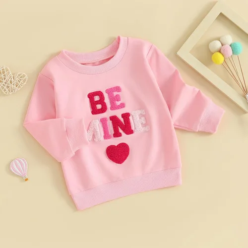 Vista 132 de Traje de San Valentín para bebé, niña, niño, traje de San Valentín, sudadera de manga larga con estampado de corazón