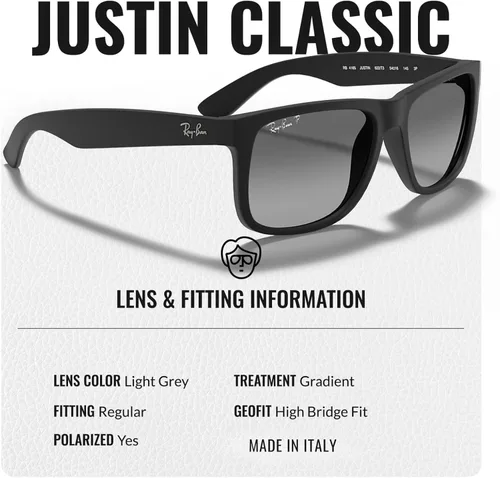 Vista 4 de Ray-Ban RB4165 JUSTIN CLASSIC - Gafas de sol de forma cuadrada con kit oficial de gafas