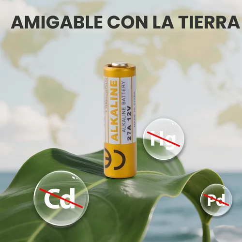 Vista 7 de Paquete de 12 baterías alcalinas 27A A27 12V