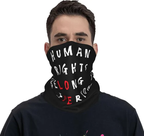 Vista 6 de Human Rights Belong to Everyone Head Wrap, Neck Gaiter, Headband, Fishing Mask, Magic Scarf Face Bandana Mask Neck Tube Balaclava for