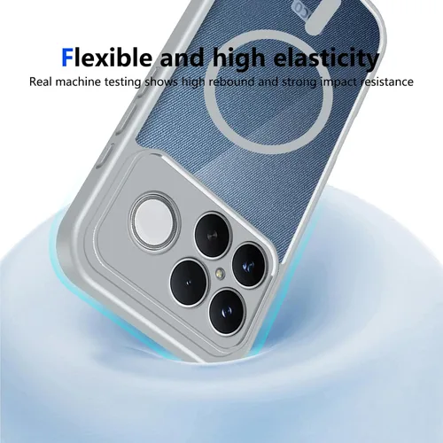 Vista 540 de Funda magnética transparente compatible con Xiaomi 17T, color negro 2 en 1 PC + TPU cubierta de teléfono a prueba de golpes, carcasa protectora