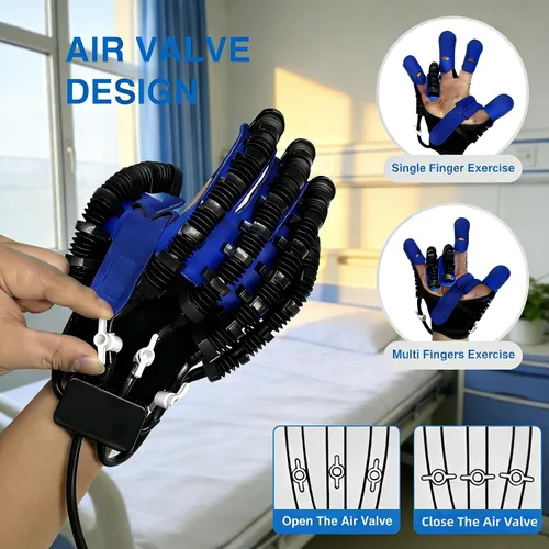 Vista 7 de Guantes robóticos de rehabilitación, guantes robóticos para rehabilitación de hemiplejía de dedo, dispositivo de recuperación de mano de golpe