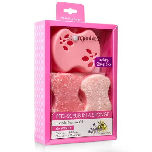 Vista 24 de Spongeables Pedi Scrub Foot Exfoliating 20+ Wash Sponge, aceite de argán, 2