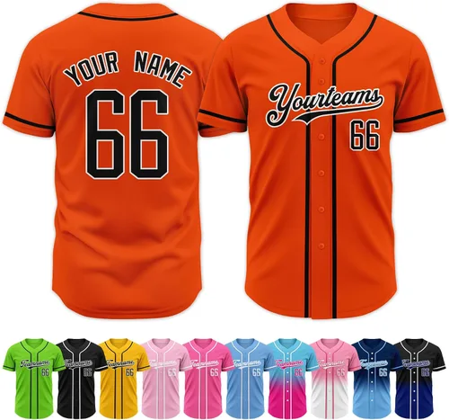 Vista 10 de Custom Baseball Jersey Stitched Personalized Name Number Baseball Shirts Sports Uniform for Men Women Boy