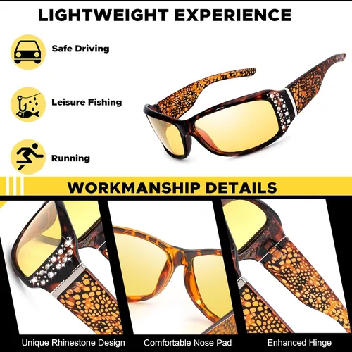 Vista 4 de LVIOE Gafas de sol polarizadasgafas de conducción de visión nocturna para mujeres LN010