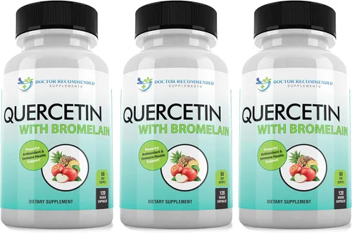 Vista 9 de DOCTOR RECOMMENDED SUPPLEMENTS Quercetina 800 mg con bromelina 165 mg por porción, 120 cápsulas vegetarianas, suministro completo para 60 días