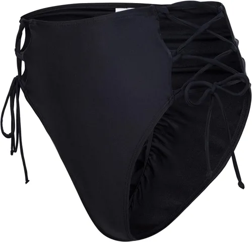 Vista 2 de Bragas de bikini de talle alto para mujer, estilo retro, corte alto, con cordones