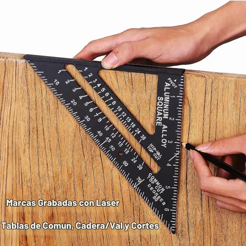 Vista 3 de Mr. Pen - Escuadra de Metal, 7 Pulgadas, Escuadra de Aluminio para Carpintería, Herramienta de Escuadra para Carpinteros, Escuadras de Carpintería