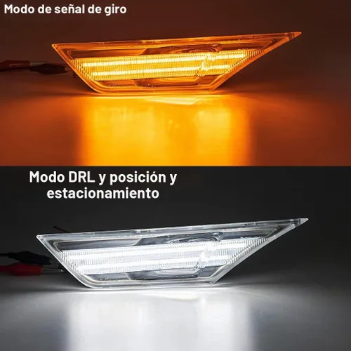 Vista 2 de Luces LED de posición laterales de 10ª generación para Honda Civic Sedan Coupe Hatchback Switchback de 2016-2021 Ámbar/Blanco Señal de giro
