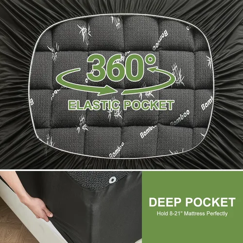 Vista 6 de Cubrecolchón tamaño Twin de viscosa derivada del bambú, almohadilla superior suave y gruesa tipo Pillow Top para colchón para dolor de espalda