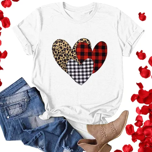 Vista 2 de Football Shirt Women Printing Sleeves Women Tops T-Shirt Loose Short O-Neck Blouse Casual Women's Blouse Solid