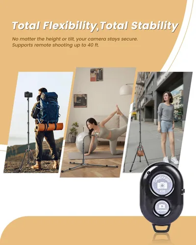 Vista 8 de CAMBOFOTO 84" Phone Tripod, Tall Tripod for iPhone with Gooseneck & Remote