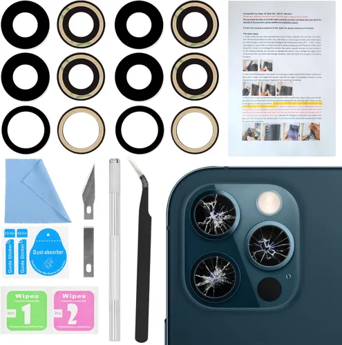 Vista 8 de 2PCS ASDAWN Reemplazo de Cristal de Lente de Cámara Trasera para iPhone 11 Pro y 11 Pro Max Reemplazo de Lente de Cámara con Adhesivo Preinstalado +