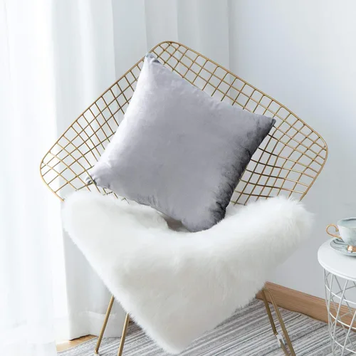 Vista 10 de Home Brilliant Fundas de almohada de primavera de 18x18 pulgadas, fundas de almohada de terciopelo, fundas de almohada cuadradas decorativas sólidas