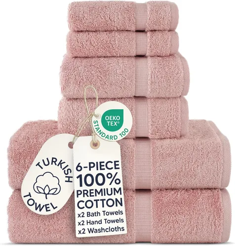 Vista 136 de Chakir Turkish Linens - Toallas turcas de 100% algodón, suaves y absorbentes (juego de 3 toallas personalizables, color aguamarina)