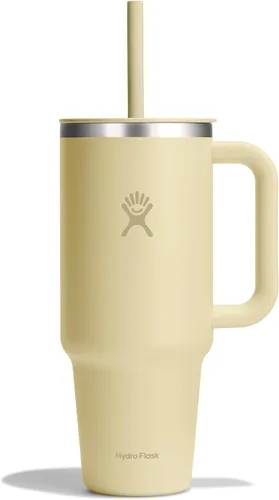 Vista 79 de Hydro Flask Vaso de Viaje con Asa, Tapa y Pajita - Acero Inoxidable Aislado en 24 Oz Aloe