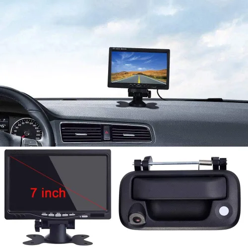 Vista 8 de HD Tronco Manija Cámara del Vehículo Impermeable Puerta Trasera Coche Vista Trasera de Coche Cámara Reversa Estacionamiento para Ford F150 F250 F350