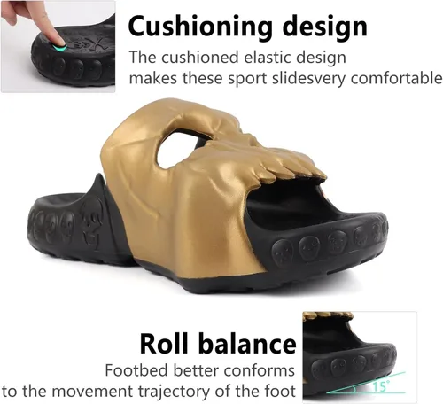 Vista 5 de Sandalias de calavera para hombres y mujeres, sandalias deportivas antideslizantes con nubes, sandalias de punta abierta, cómodas, para playa