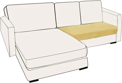 Vista 118 de Funda de cojín elástica para sofá, funda de cojín individual de repuesto, funda de cojín de terciopelo (beige, 1 plaza)