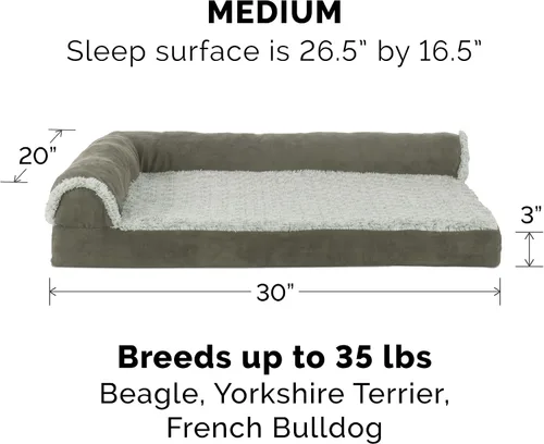 Vista 2 de Furhaven Cama para Perros de Espuma Viscoelástica para Perros Medianos/Pequeños con Refuerzos Extraíbles y Funda Lavable, Para Perros de Hasta 35