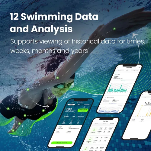 Vista 3 de Holoswim Gafas de natación inteligentes 2PRO, visualización en tiempo real AR, seguimiento de datos y planes de entrenamiento, gafas de natación