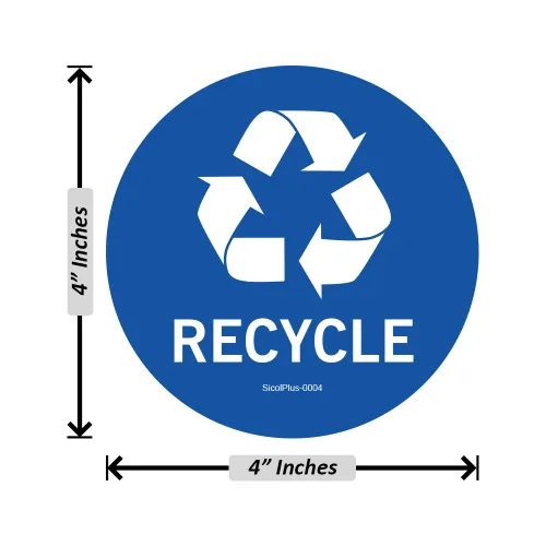 Vista 2 de Adhesivo de reciclaje para papelera, calcomanías de papelera y calcomanías para botes de basura, 4 x 4 pulgadas, redondo, 02 calcomanías