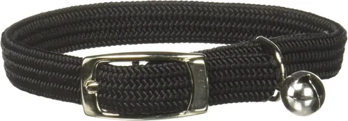 Vista 21 de Kool Kat Collar de seguridad elástico para gatos con campana, negro, 8 pulgadas