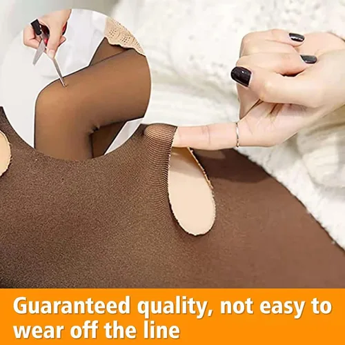 Vista 4 de HIONGOHI Women Tights Warm Fleece Pantyhose Fake Translucent Tights High Waist Slim leggings for Winter Outdoor