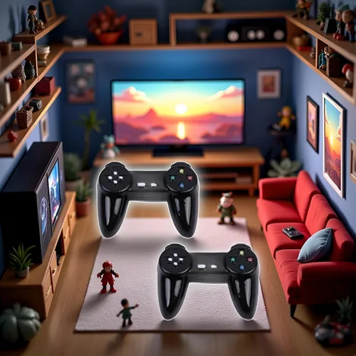 Vista 4 de Negro Dollhouse Modelo Gamepad Modelo Gamepad Casa de muñecas Controlador de juegos inalámbrico Decoración 1:12 Accesorios de decoración